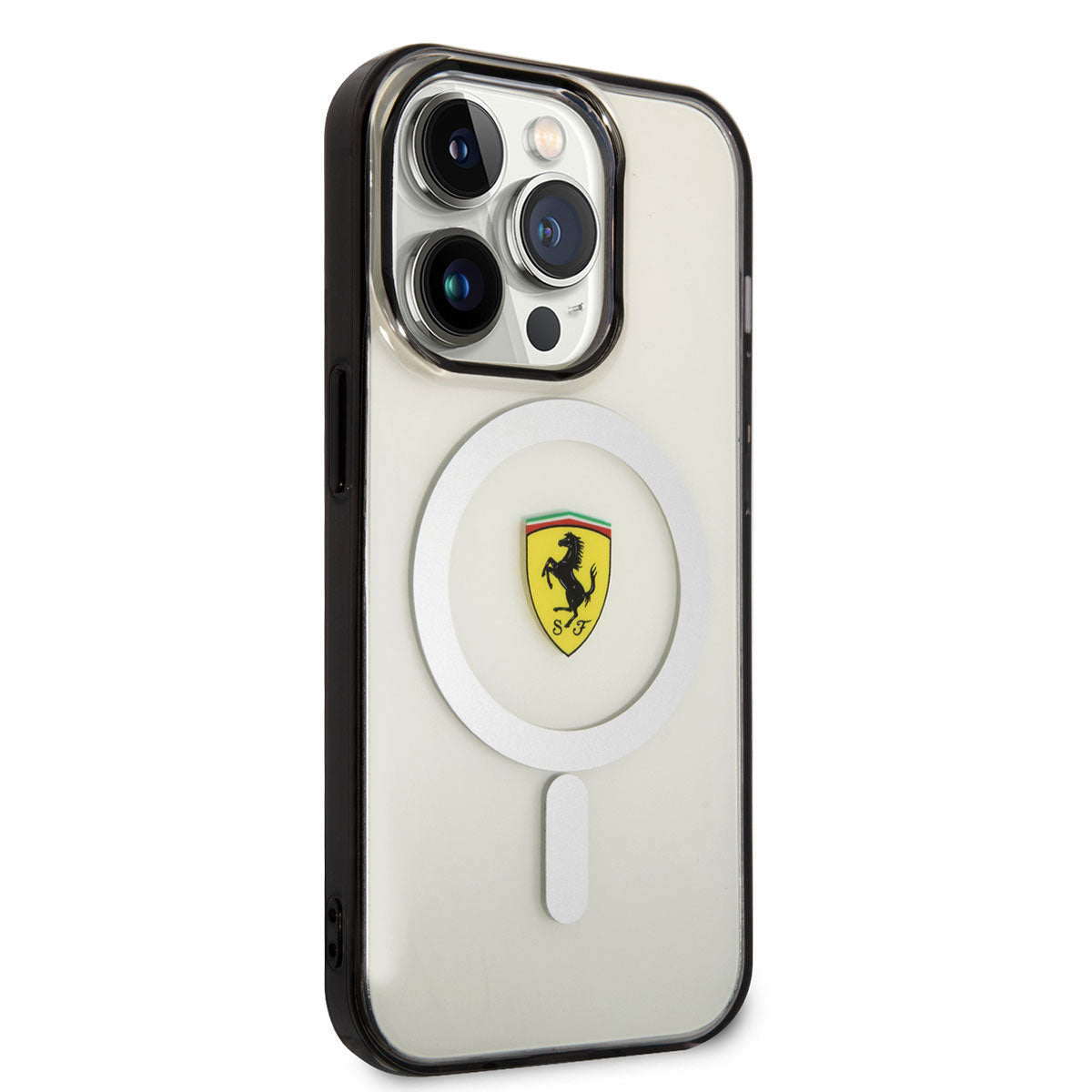 iPhone 14 Pro Kılıf Ferrari Magsafe Şarj Özellikli Transparan Dizayn Kılıf Renksiz