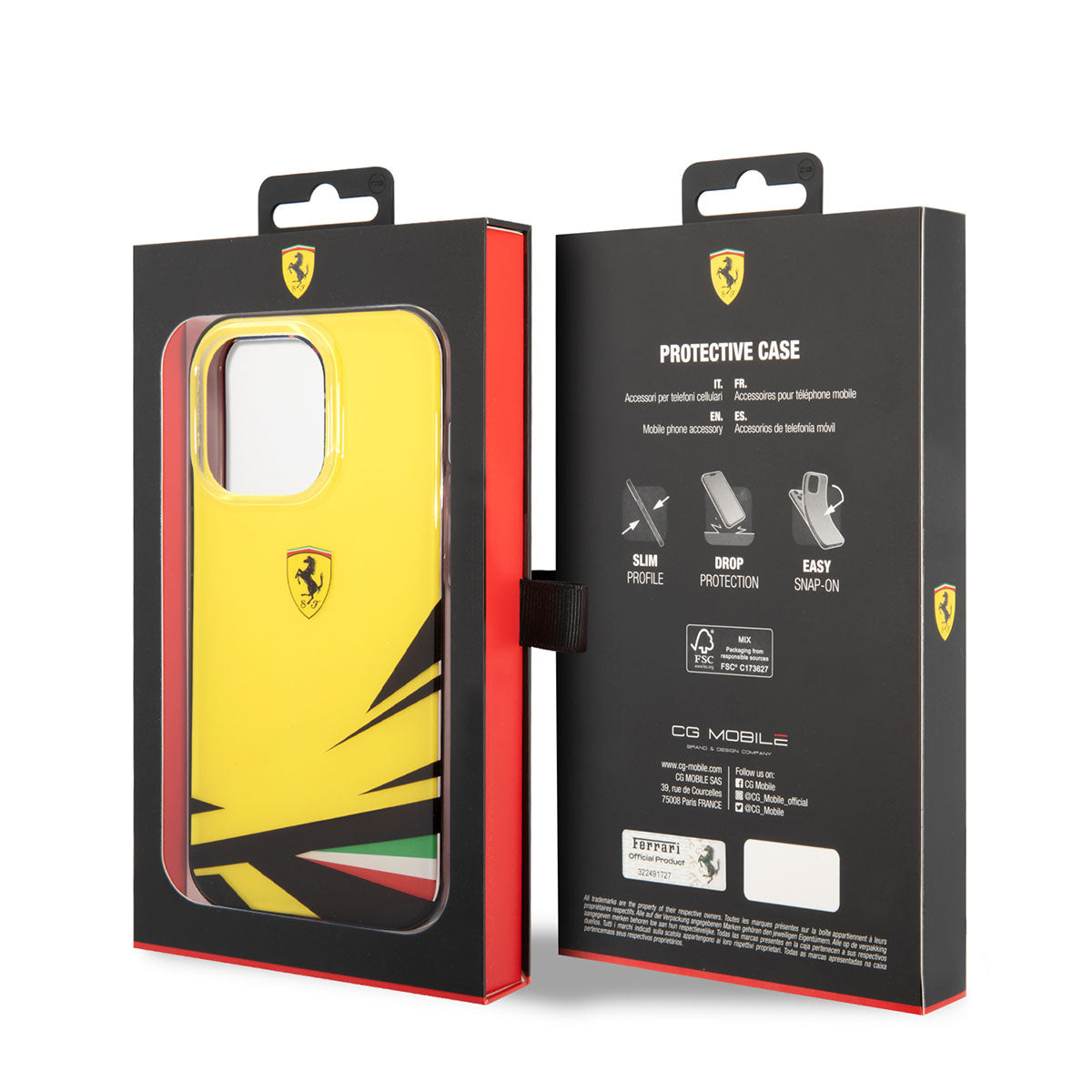 iPhone 14 Pro Kılıf Ferrari Sarı İtalyan Bayrak Baskılı Dizayn Kılıf Sarı