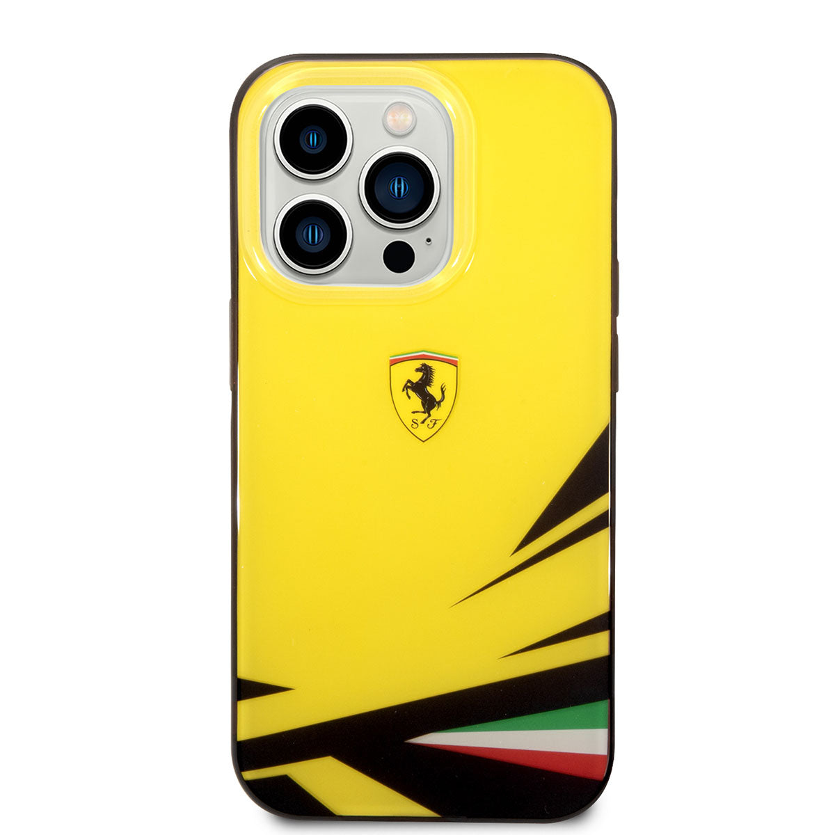iPhone 14 Pro Kılıf Ferrari Sarı İtalyan Bayrak Baskılı Dizayn Kılıf Sarı