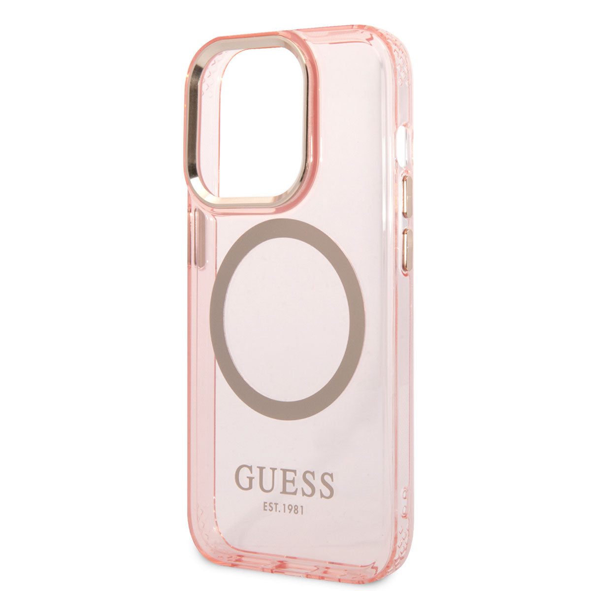 Apple iPhone 14 Pro Kılıf GUESS Magsafe Şarj Özellikli Airbagli Dizayn Kapak Pembe