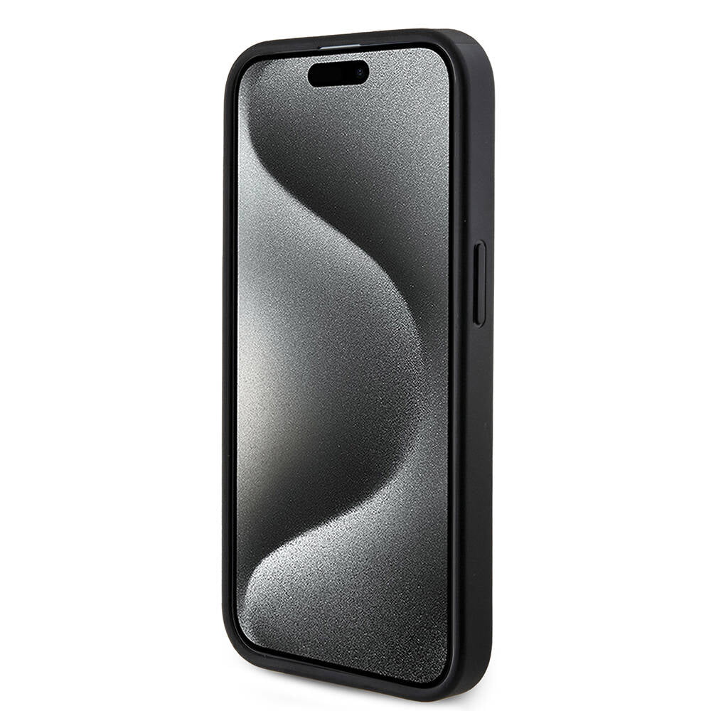 Apple iPhone 14 Pro Kılıf Guess Orjinal Lisanslı Magsafe Şarj Özellikli PU Halkalı 4G Desenli Yazı Logolu Kapak Kahverengi