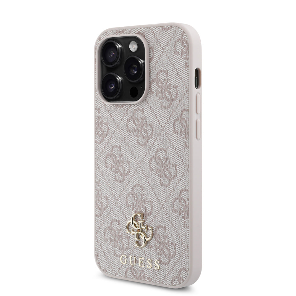 Apple iPhone 14 Pro Kılıf Guess Orjinal Lisanslı Magsafe Şarj Özellikli Small 4G Classic Kapak Pembe