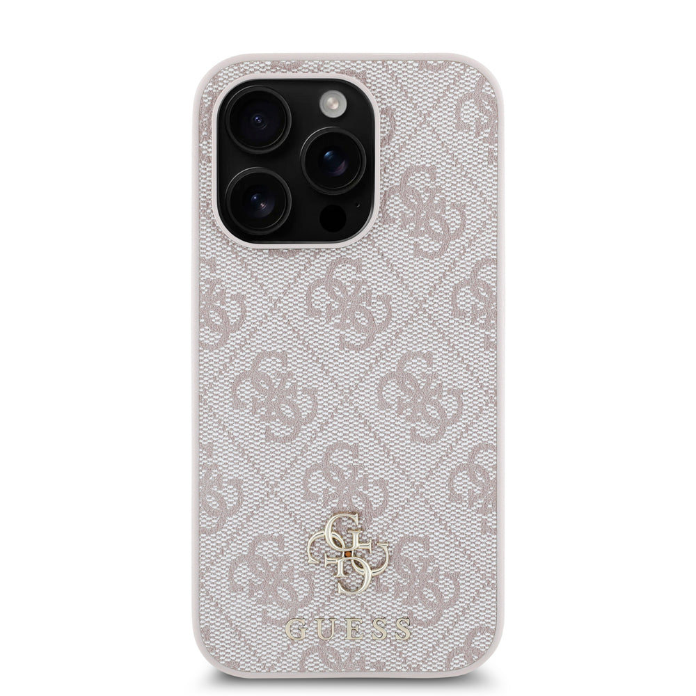 Apple iPhone 14 Pro Kılıf Guess Orjinal Lisanslı Magsafe Şarj Özellikli Small 4G Classic Kapak Pembe