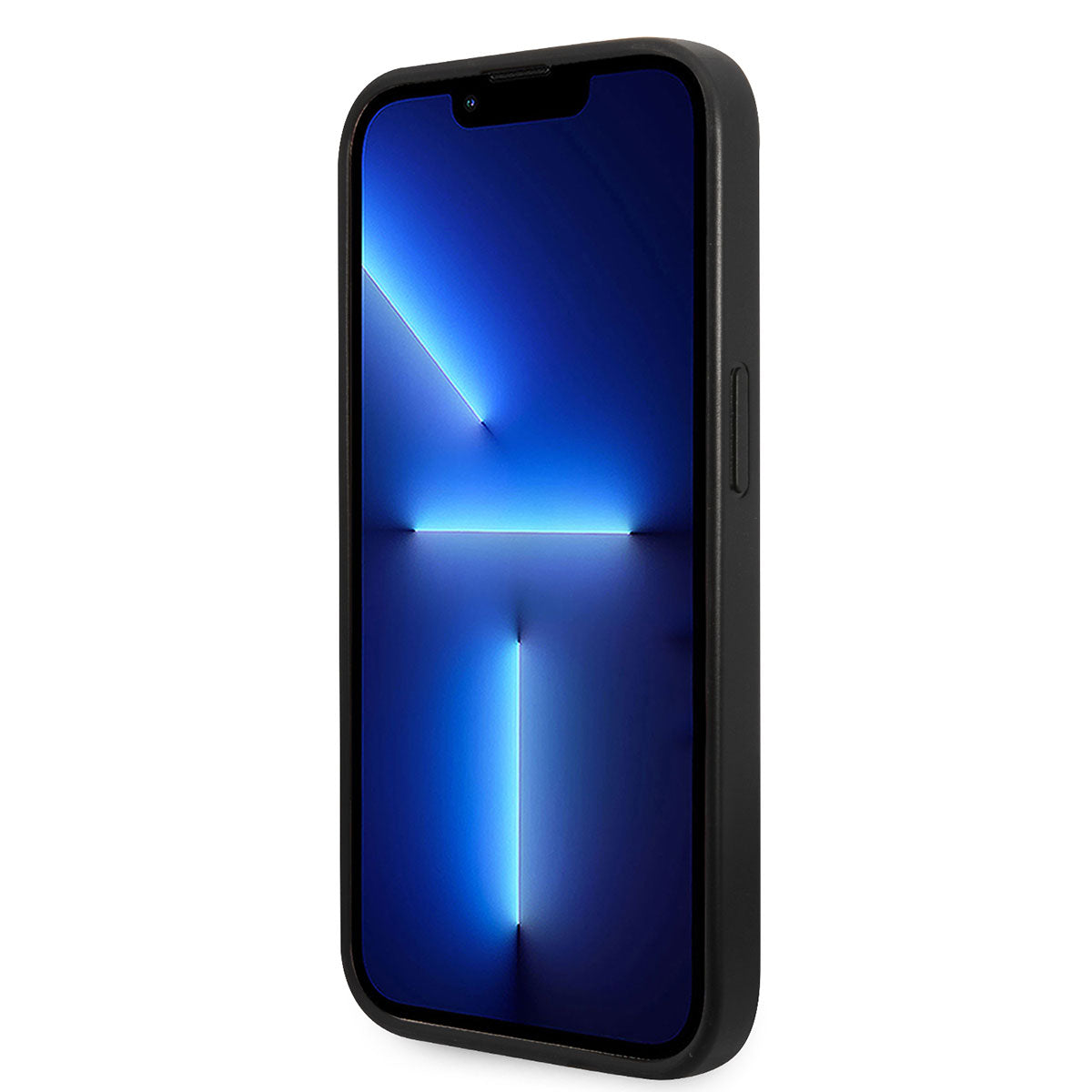 Apple iPhone 14 Pro Kılıf GUESS PU Deri Şerit Logo Dizaynlı Kapak Gri