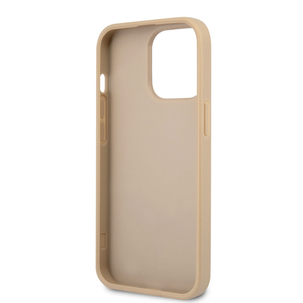 Apple iPhone 14 Pro Kılıf GUESS PU Safran Deri Üçgen Logo Dizayn Kapak Siyah