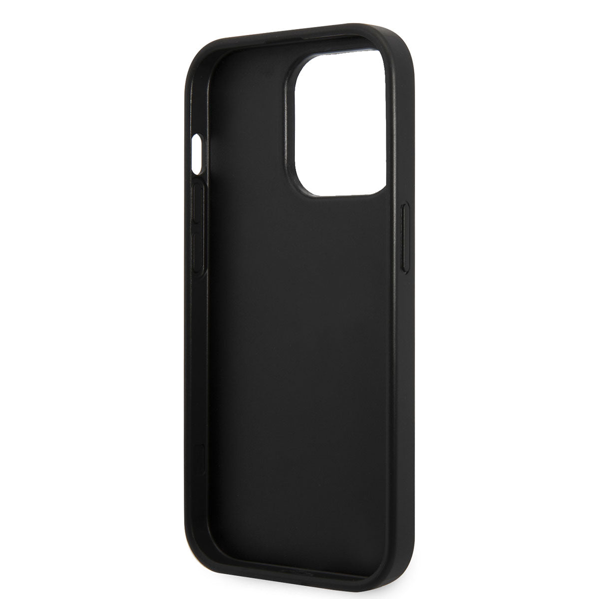 iPhone 14 Pro Kılıf Karl Lagerfeld PU Suni Deri Logolu Dizayn Kılıf Siyah