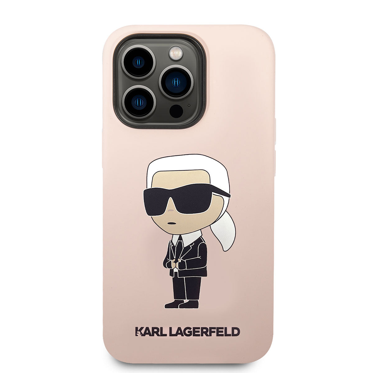 iPhone 14 Pro Kılıf Karl Lagerfeld Silikon Karl Dizayn Kılıf Pembe