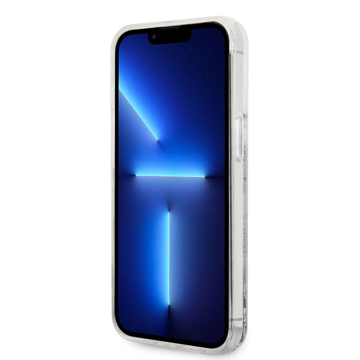 iPhone 14 Pro Kılıf Karl Lagerfeld Sıvılı Simli Dizayn Kılıf Gümüş