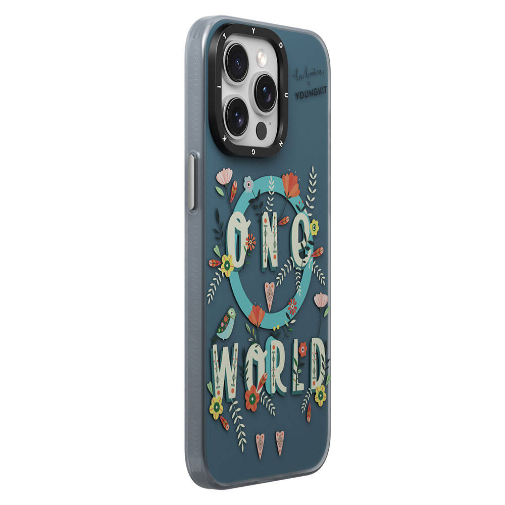 iPhone 14 Pro Kılıf Magsafe Şarj Özellikli Bee Brown Tasarımlı Youngkit Colorful Life Serisi Kılıf Turkuaz
