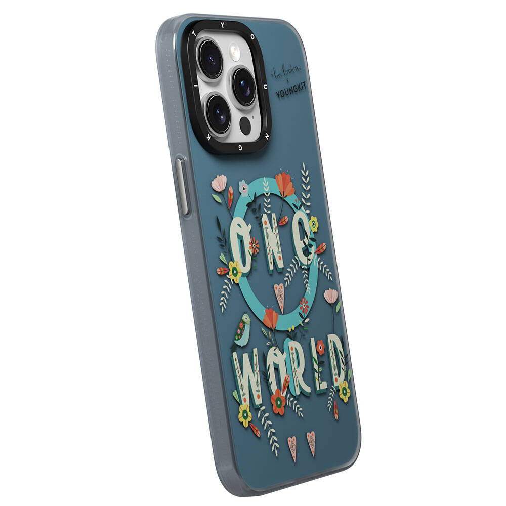 iPhone 14 Pro Kılıf Magsafe Şarj Özellikli Bee Brown Tasarımlı Youngkit Colorful Life Serisi Kılıf Turkuaz