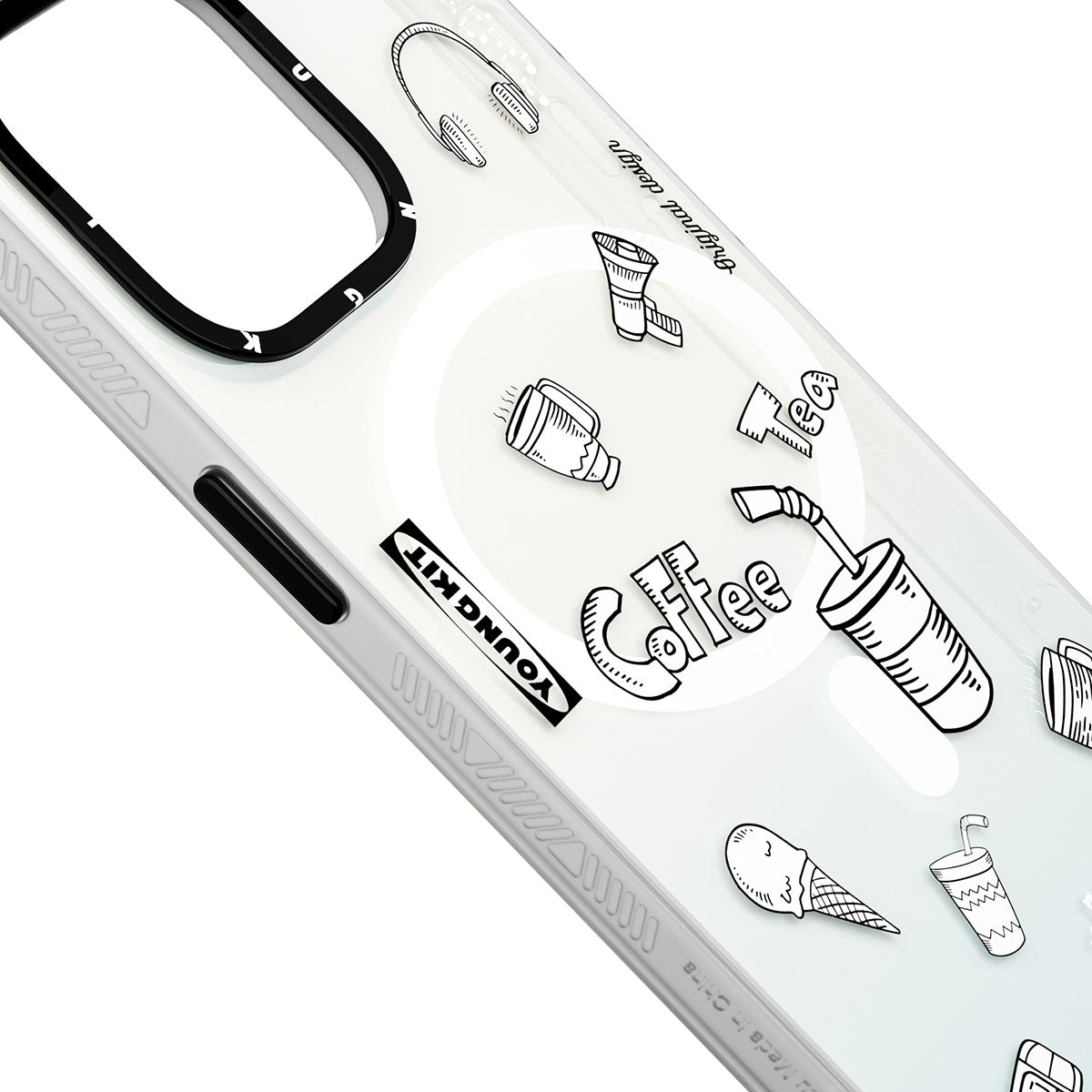 iPhone 14 Pro Kılıf Magsafe Şarj Özellikli Desenli Youngkit Plaything Serisi Kılıf Mor