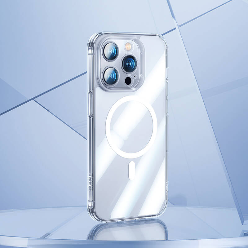 iPhone 14 Pro Kılıf Magsafe Şarj Özellikli Kamera Korumalı Benks Corning Glass Serisi Kılıf Renksiz