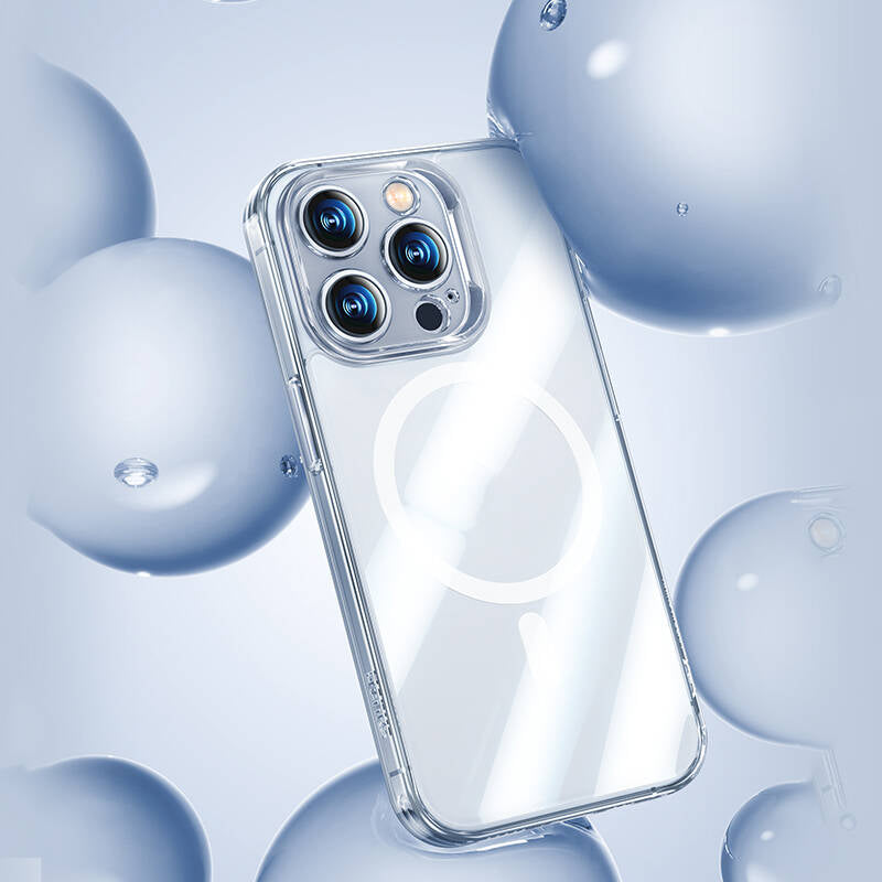iPhone 14 Pro Kılıf Magsafe Şarj Özellikli Kamera Korumalı Benks Corning Glass Serisi Kılıf Renksiz