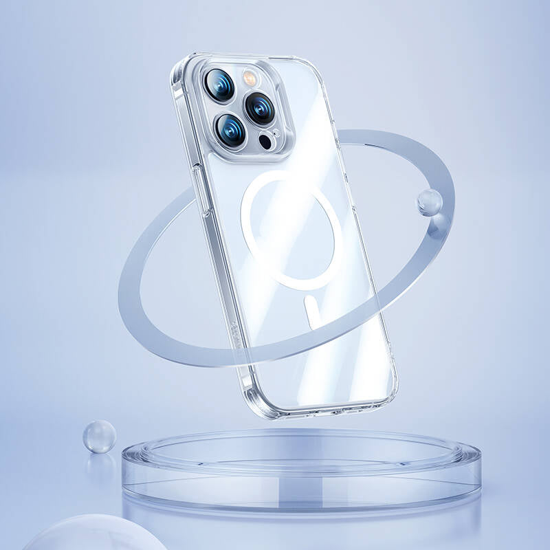 iPhone 14 Pro Kılıf Magsafe Şarj Özellikli Kamera Korumalı Benks Corning Glass Serisi Kılıf Renksiz