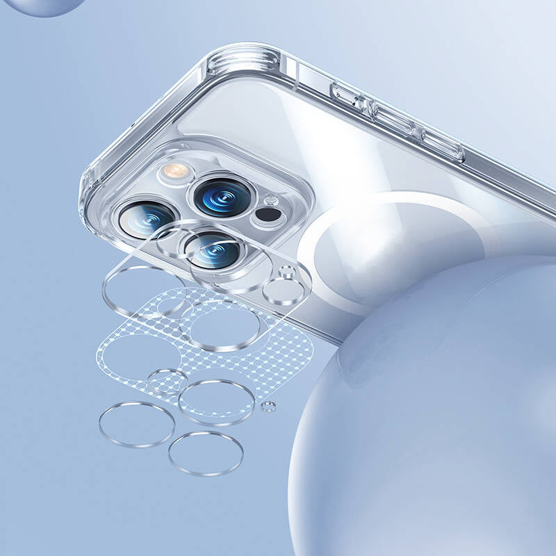 iPhone 14 Pro Kılıf Magsafe Şarj Özellikli Kamera Korumalı Benks Corning Glass Serisi Kılıf Renksiz