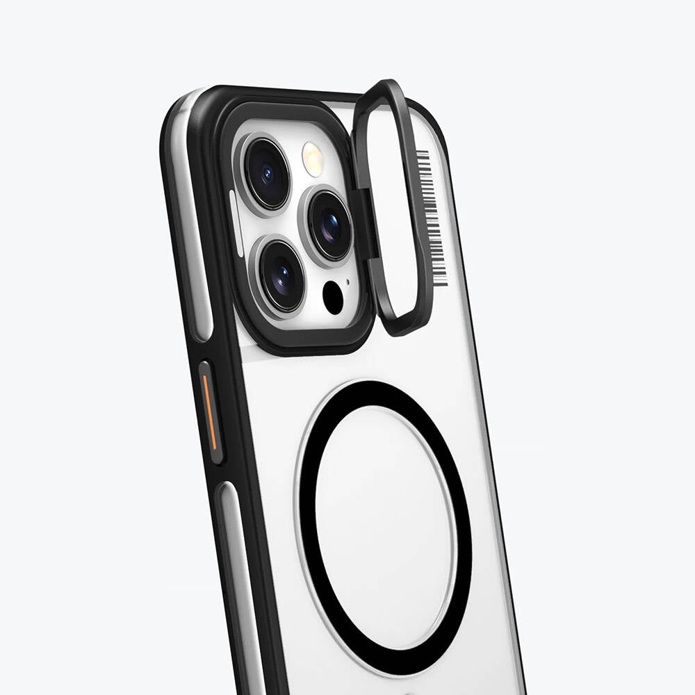 iPhone 14 Pro Kılıf Magsafe Şarj Özellikli Sararma Önleyici Youngkit Crystal Grid Kılıf Siyah