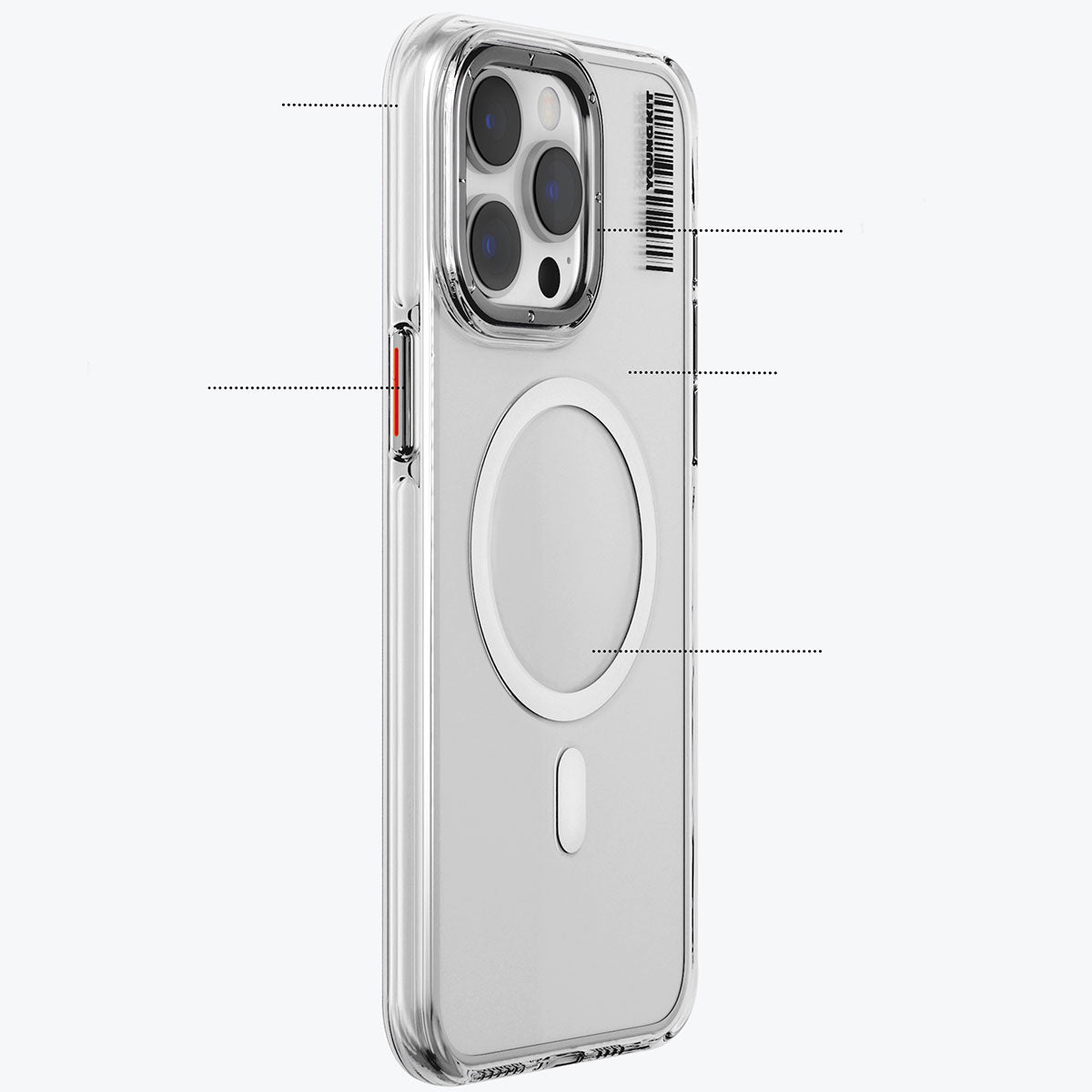 iPhone 14 Pro Kılıf Magsafe Şarj Özellikli Şeffaf Youngkit Crystal Shield Serisi Kılıf Renksiz