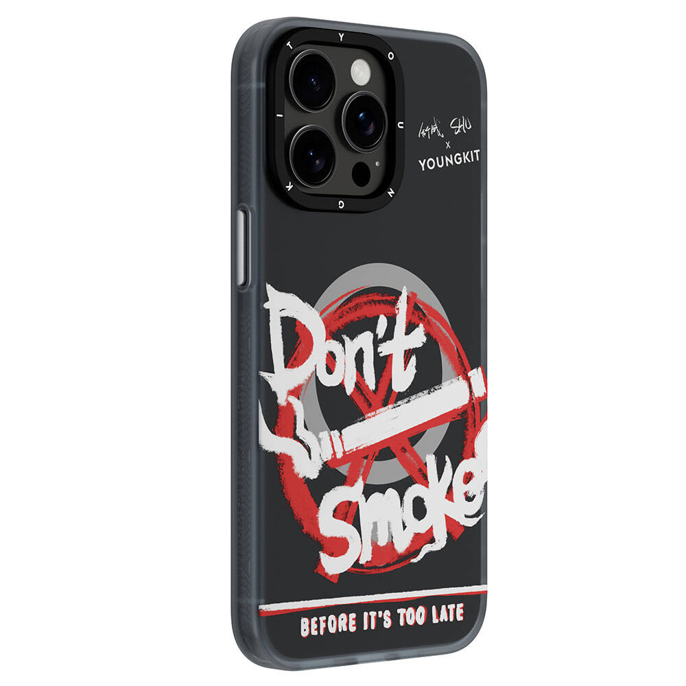 iPhone 14 Pro Kılıf Magsafe Şarj Özellikli Shu Tasarımlı Youngkit City Serisi Kılıf Siyah-Kırmızı