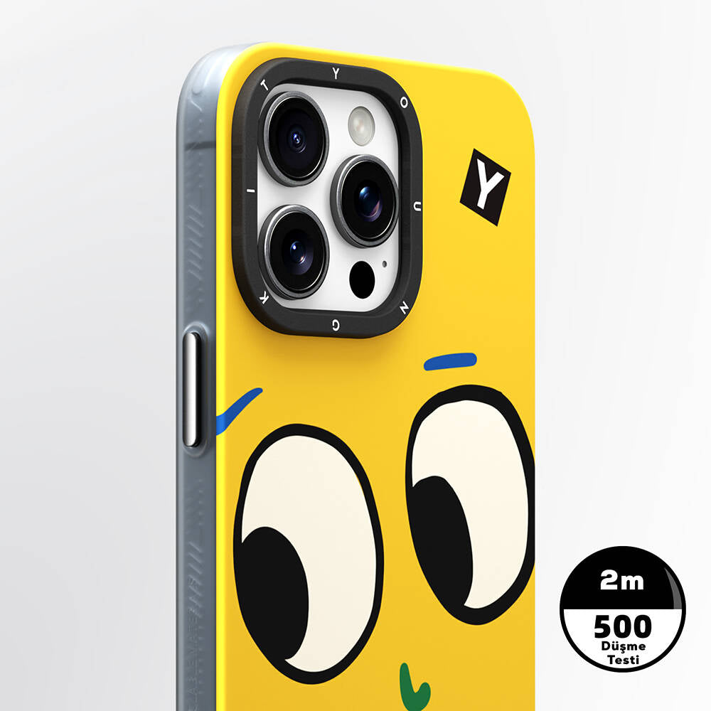iPhone 14 Pro Kılıf Magsafe Şarj Özellikli Sunshine Tasarımlı Youngkit Daily Happy Serisi Kılıf Sarı
