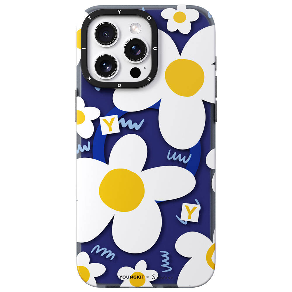 iPhone 14 Pro Kılıf Magsafe Şarj Özellikli Sunshine Tasarımlı Youngkit Spring Breeze Serisi Kılıf Beyaz