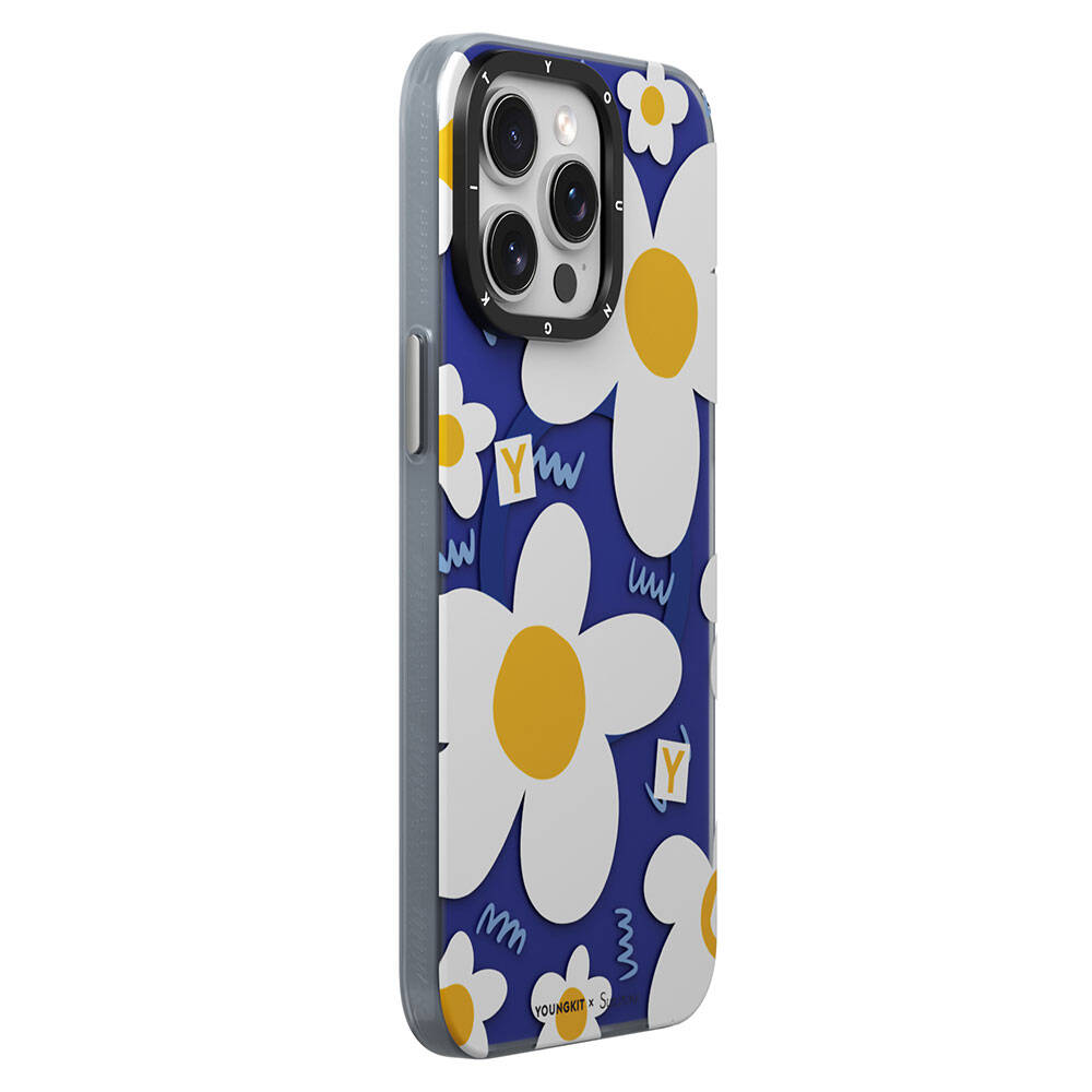 iPhone 14 Pro Kılıf Magsafe Şarj Özellikli Sunshine Tasarımlı Youngkit Spring Breeze Serisi Kılıf Beyaz