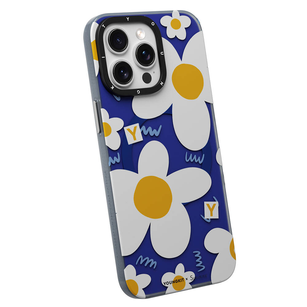 iPhone 14 Pro Kılıf Magsafe Şarj Özellikli Sunshine Tasarımlı Youngkit Spring Breeze Serisi Kılıf Beyaz
