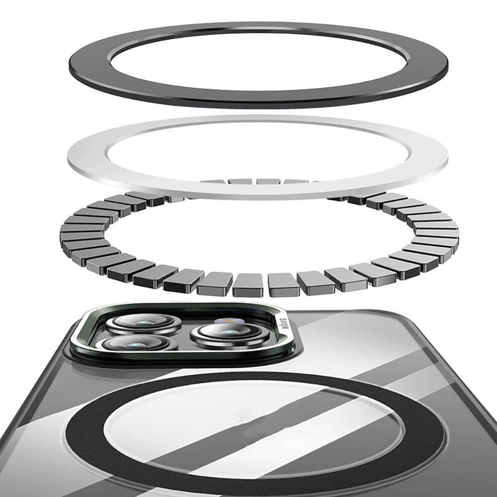 iPhone 14 Pro Kılıf Magsafe Şarj Özellikli Wlons Standlı Efsane Kılıf Gümüş