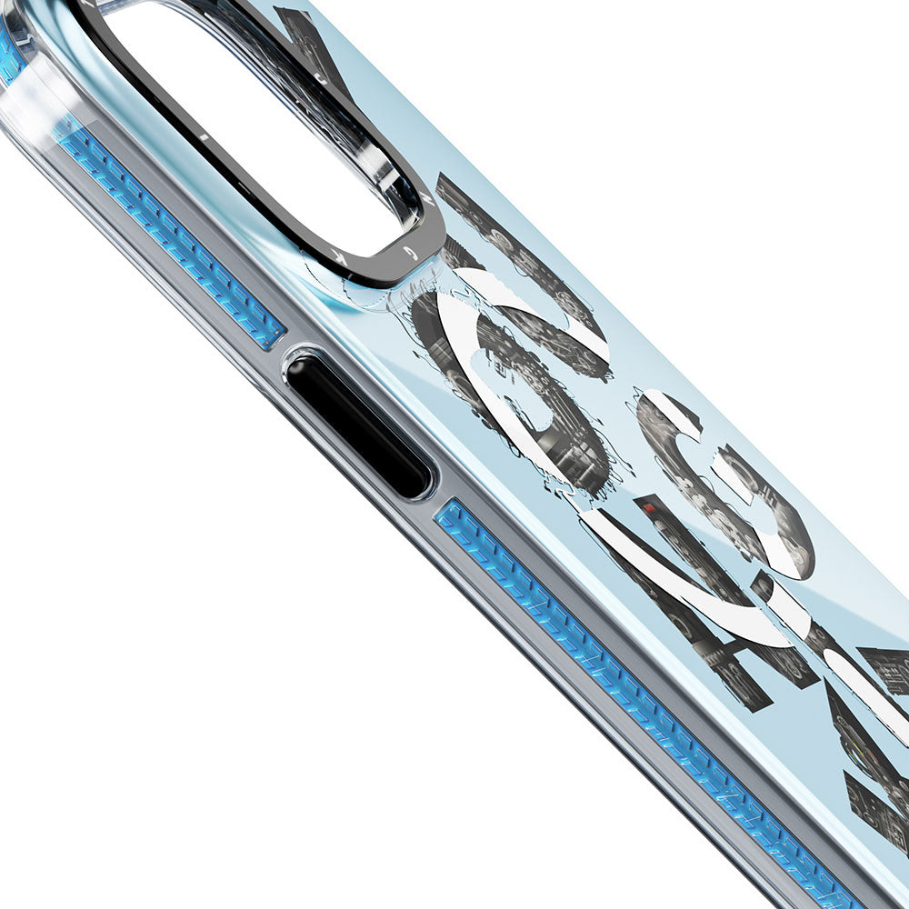 iPhone 14 Pro Kılıf Magsafe Şarj Özellikli Yazı Temalı YoungKit Mechanic Serisi Kılıf Gri