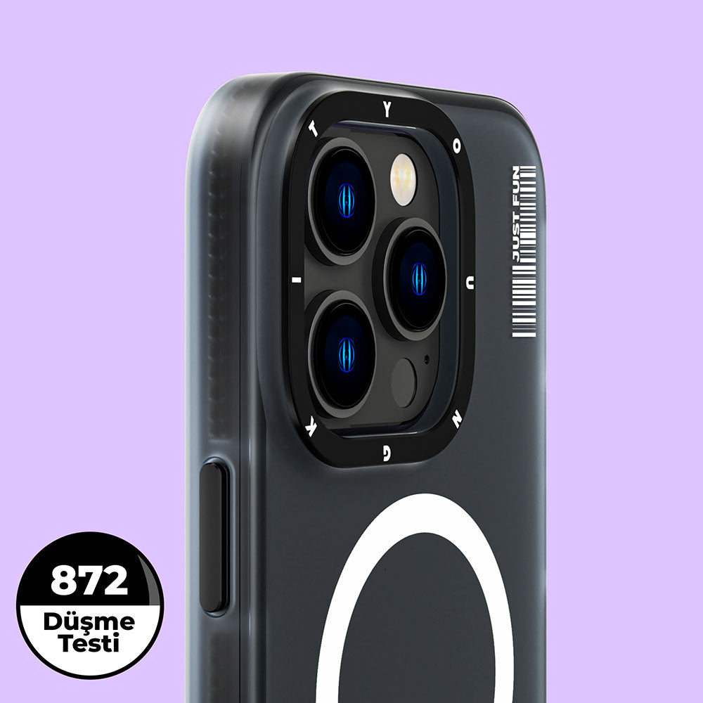 iPhone 14 Pro Kılıf Magsafe Şarj Özellikli Youngkit Colored Sand Serisi Kılıf Siyah