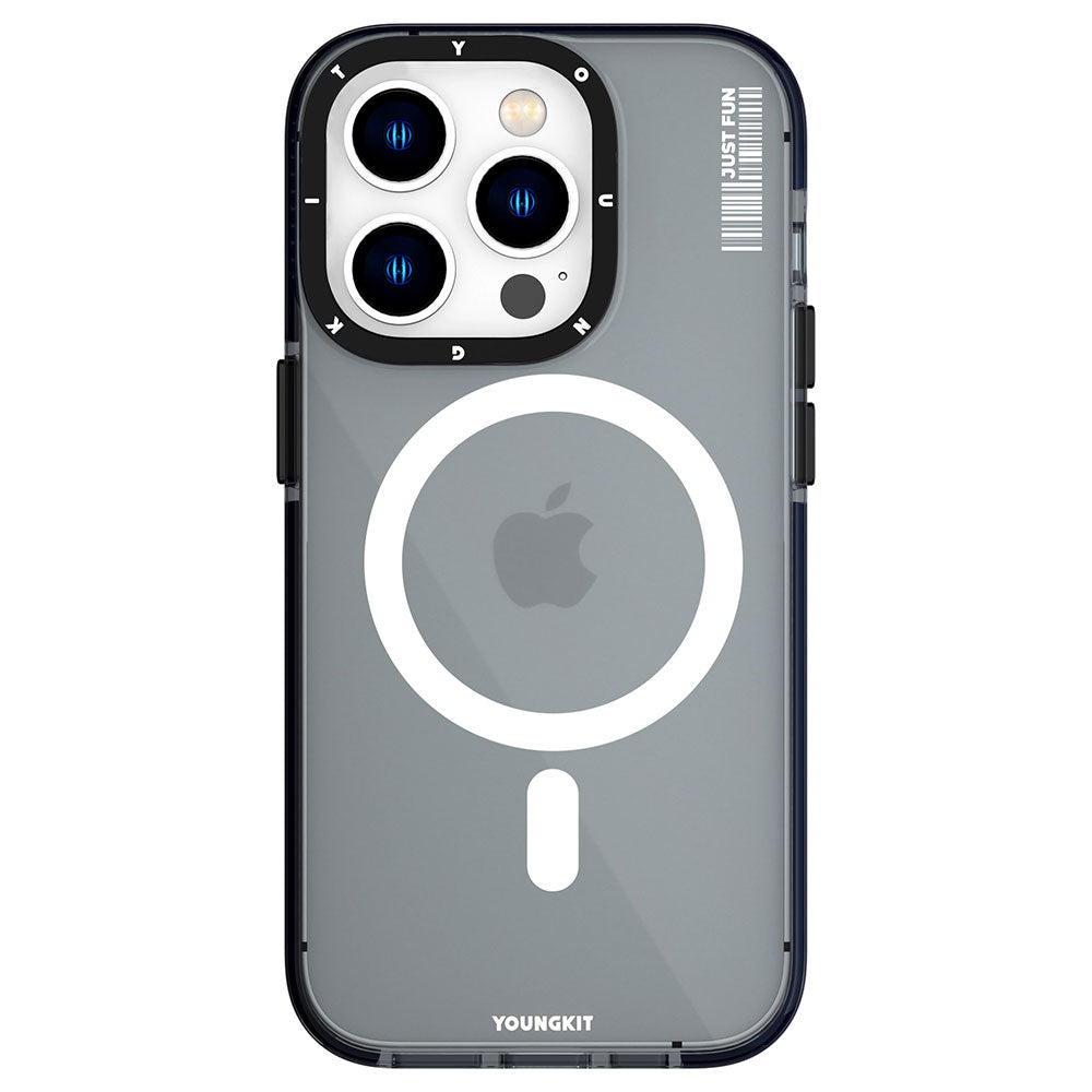 iPhone 14 Pro Kılıf Magsafe Şarj Özellikli YoungKit Crystal Color Serisi Kılıf Siyah