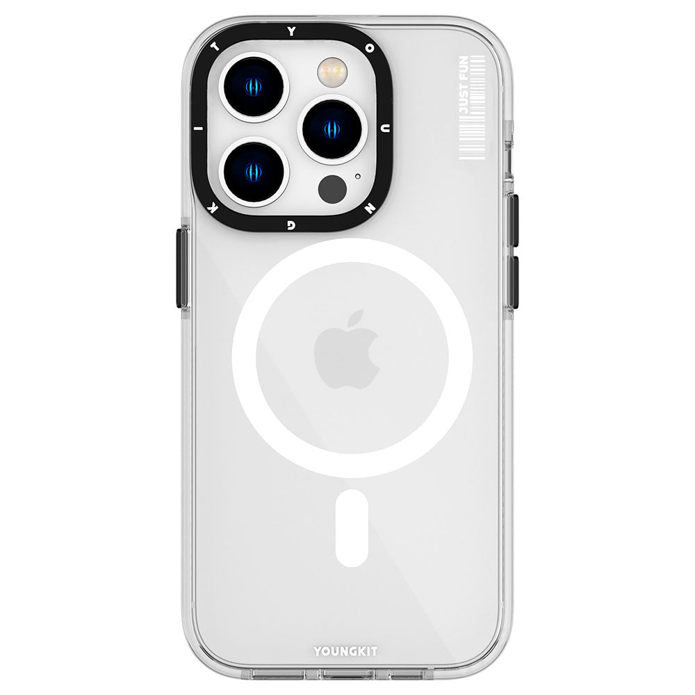 iPhone 14 Pro Kılıf Magsafe Şarj Özellikli YoungKit Crystal Color Serisi Kılıf Renksiz