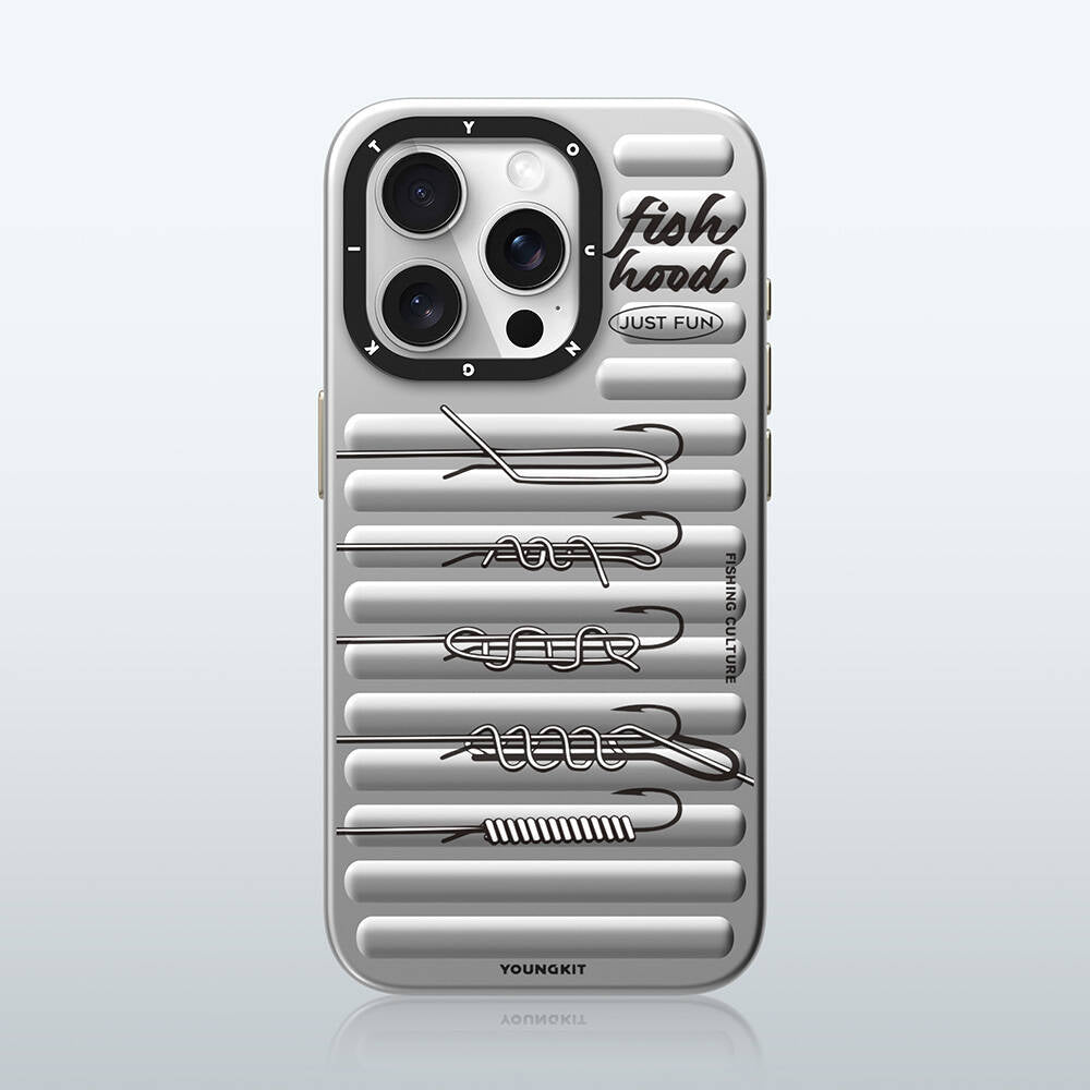 iPhone 14 Pro Kılıf Magsafe Şarj Özellikli Youngkit Fishing Serisi Kılıf Gri