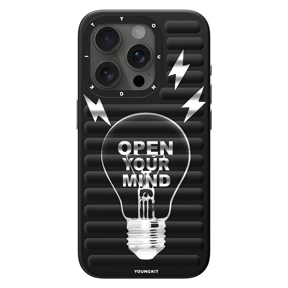 iPhone 14 Pro Kılıf Magsafe Şarj Özellikli Youngkit Open Mind Serisi Kılıf Siyah