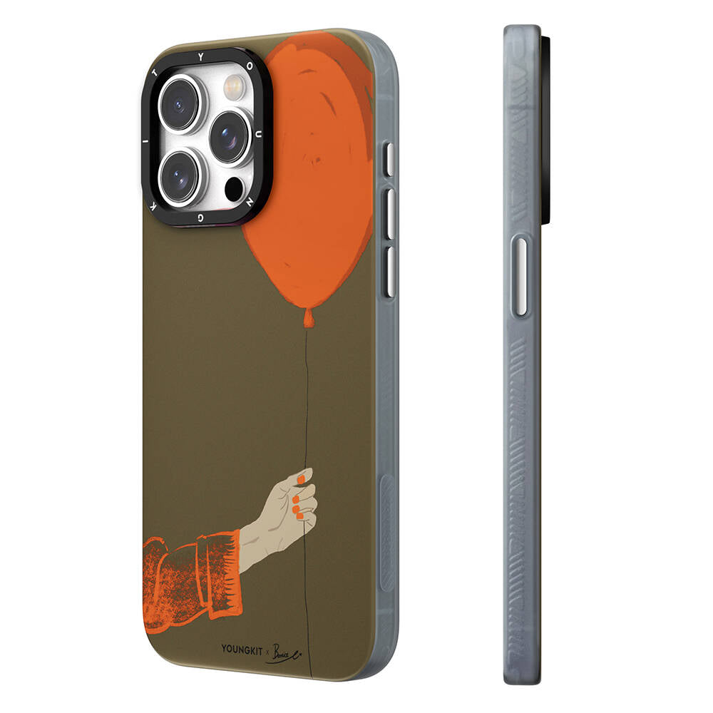 iPhone 14 Pro Kılıf Magsafe Şarj Özellikli Youngkit Orange Serisi Flying Balloon Kılıf Turuncu