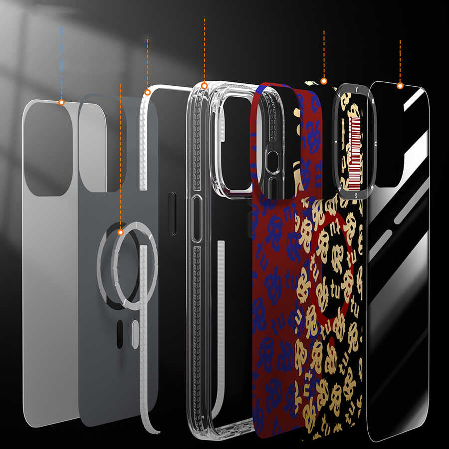 iPhone 14 Pro Kılıf Magsafe Şarj Özellikli Youngkit Play Rabbit Serisi Kılıf Turuncu