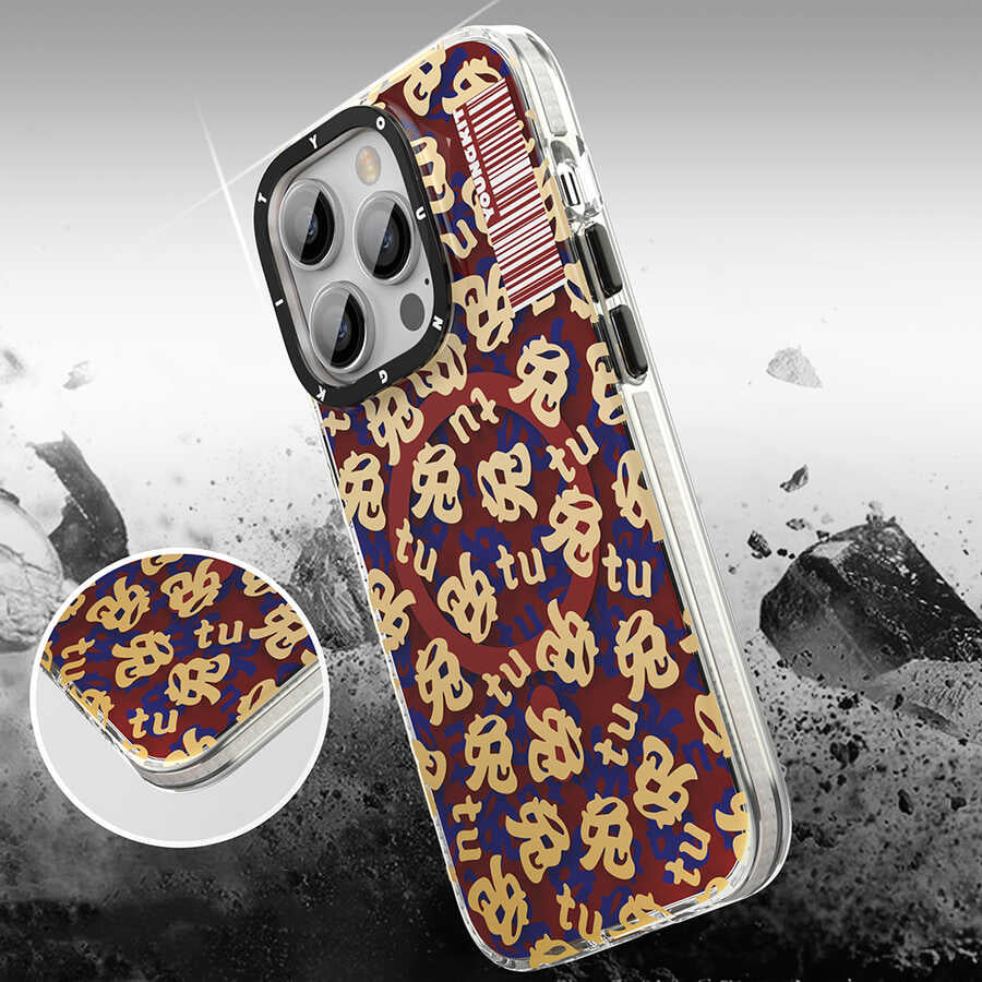 iPhone 14 Pro Kılıf Magsafe Şarj Özellikli Youngkit Play Rabbit Serisi Kılıf Turuncu