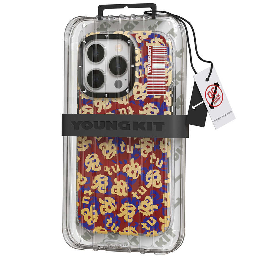 iPhone 14 Pro Kılıf Magsafe Şarj Özellikli Youngkit Play Rabbit Serisi Kılıf Turuncu