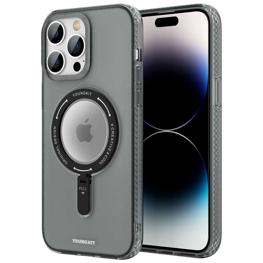 iPhone 14 Pro Kılıf Magsafe Şarj Özellikli Youngkit Rock Serisi Kılıf Mavi