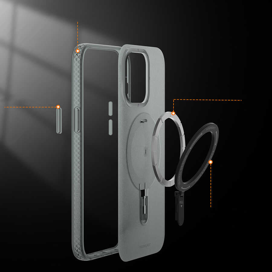 iPhone 14 Pro Kılıf Magsafe Şarj Özellikli Youngkit Rock Serisi Kılıf Mavi