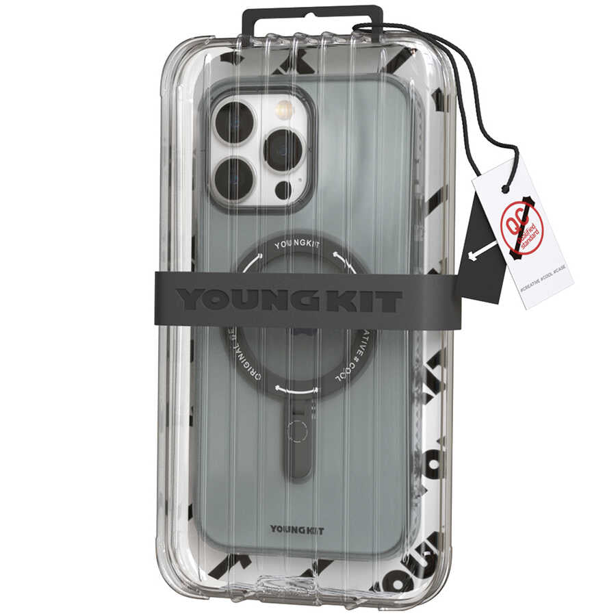 iPhone 14 Pro Kılıf Magsafe Şarj Özellikli Youngkit Rock Serisi Kılıf Mavi