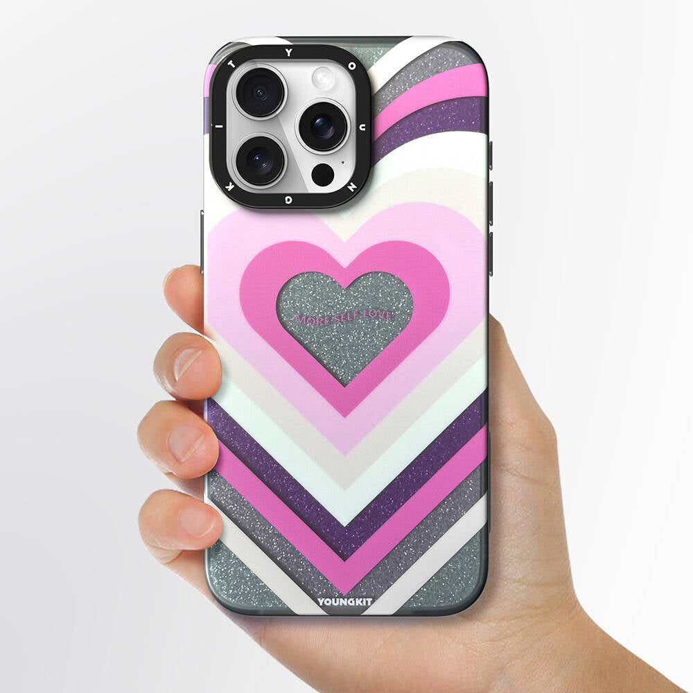 iPhone 14 Pro Kılıf Magsafe Şarj Özellikli Youngkit Star Dazzle Serisi Kılıf Pembe