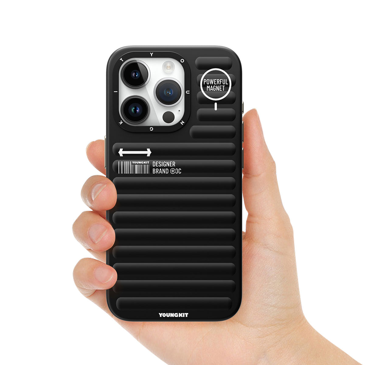 iPhone 14 Pro Kılıf Mat Renkli Tasarım YoungKit Original Serisi Kılıf Gümüş