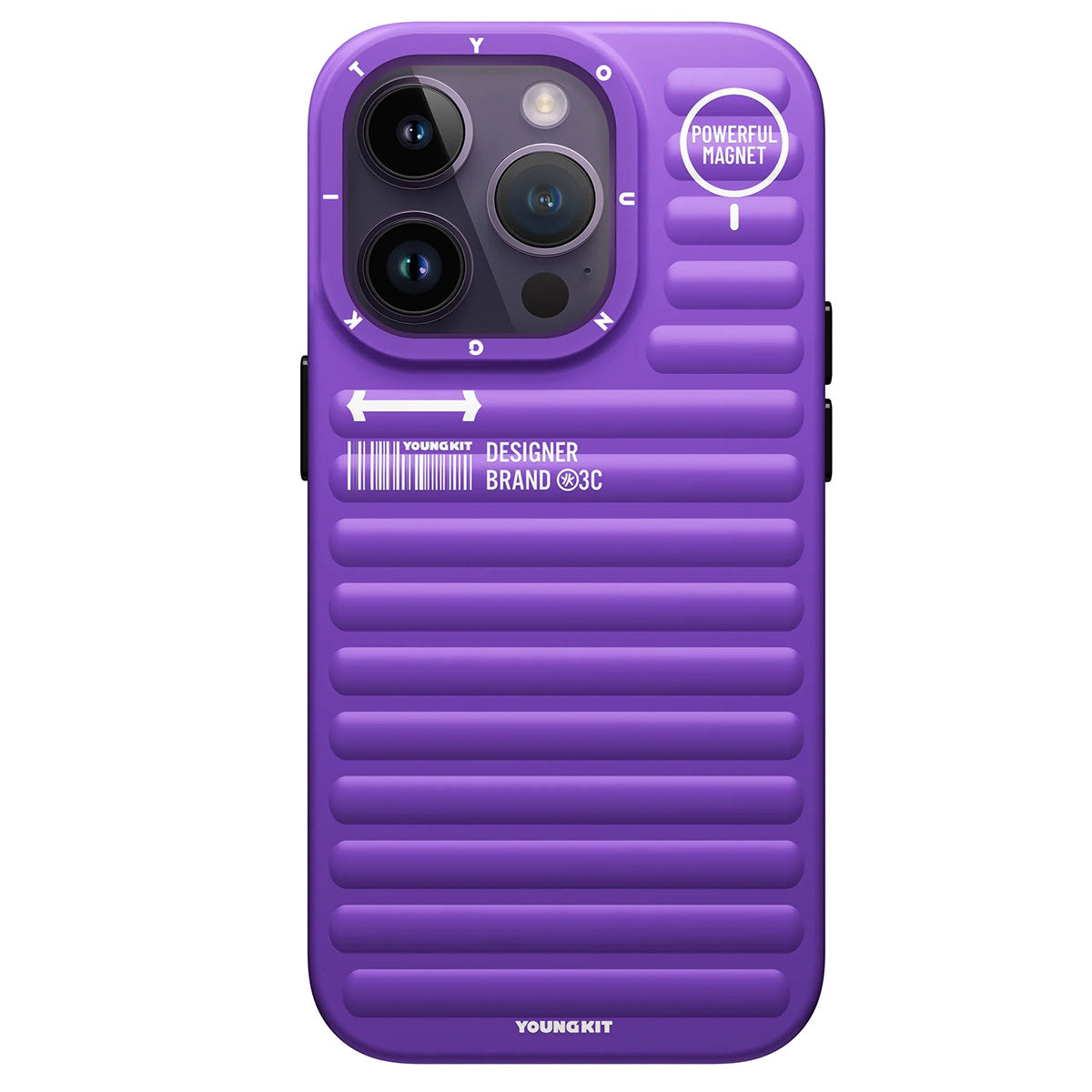 iPhone 14 Pro Kılıf Mat Renkli Tasarım YoungKit Original Serisi Kılıf Siyah