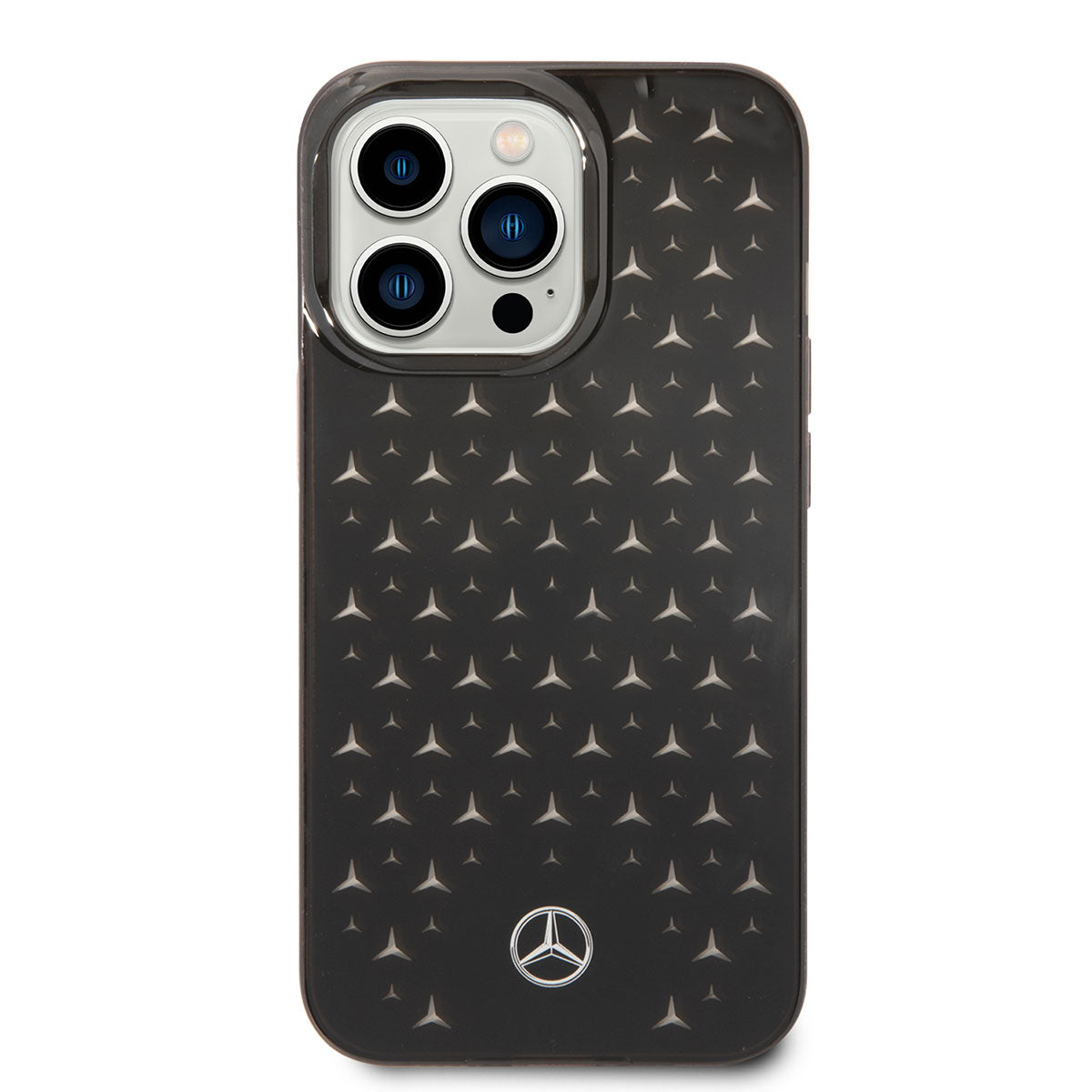 iPhone 14 Pro Kılıf Mercedes Benz Transparan Yıldızlı Dizayn Kılıf Siyah