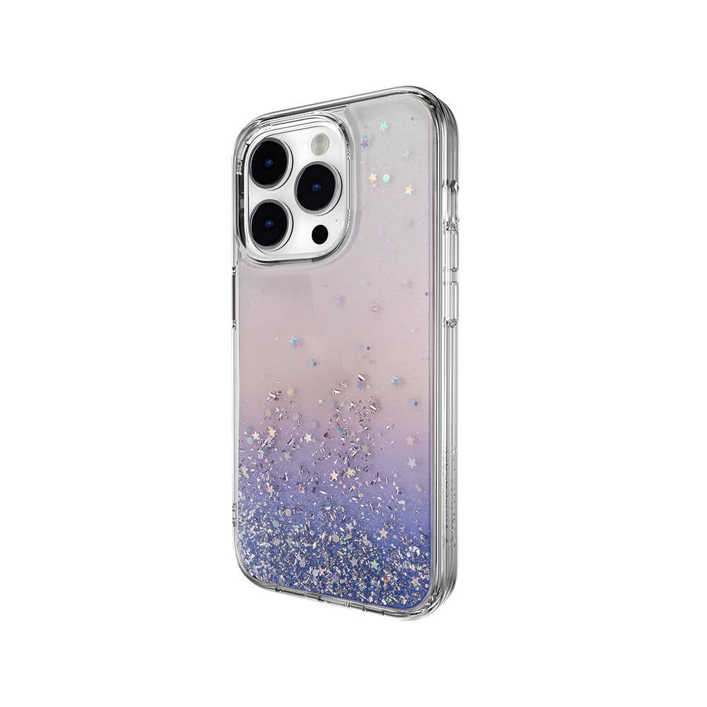 iPhone 14 Pro Kılıf Parlayan Simli Şeffaf Lisanslı Switcheasy Starfield Kılıf Colorful