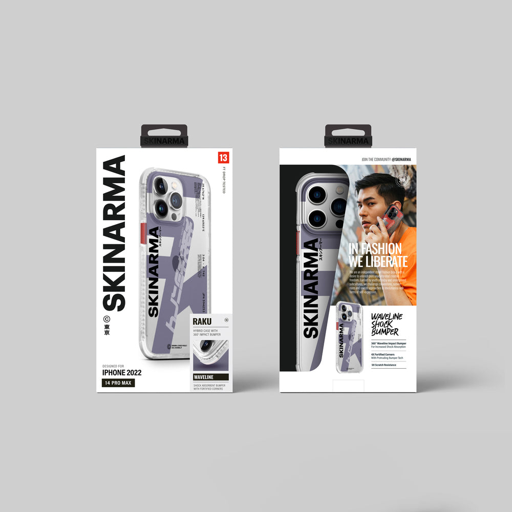 iPhone 14 Pro Kılıf SkinArma Şeffaf Airbag Tasarımlı Raku Kılıf Mor