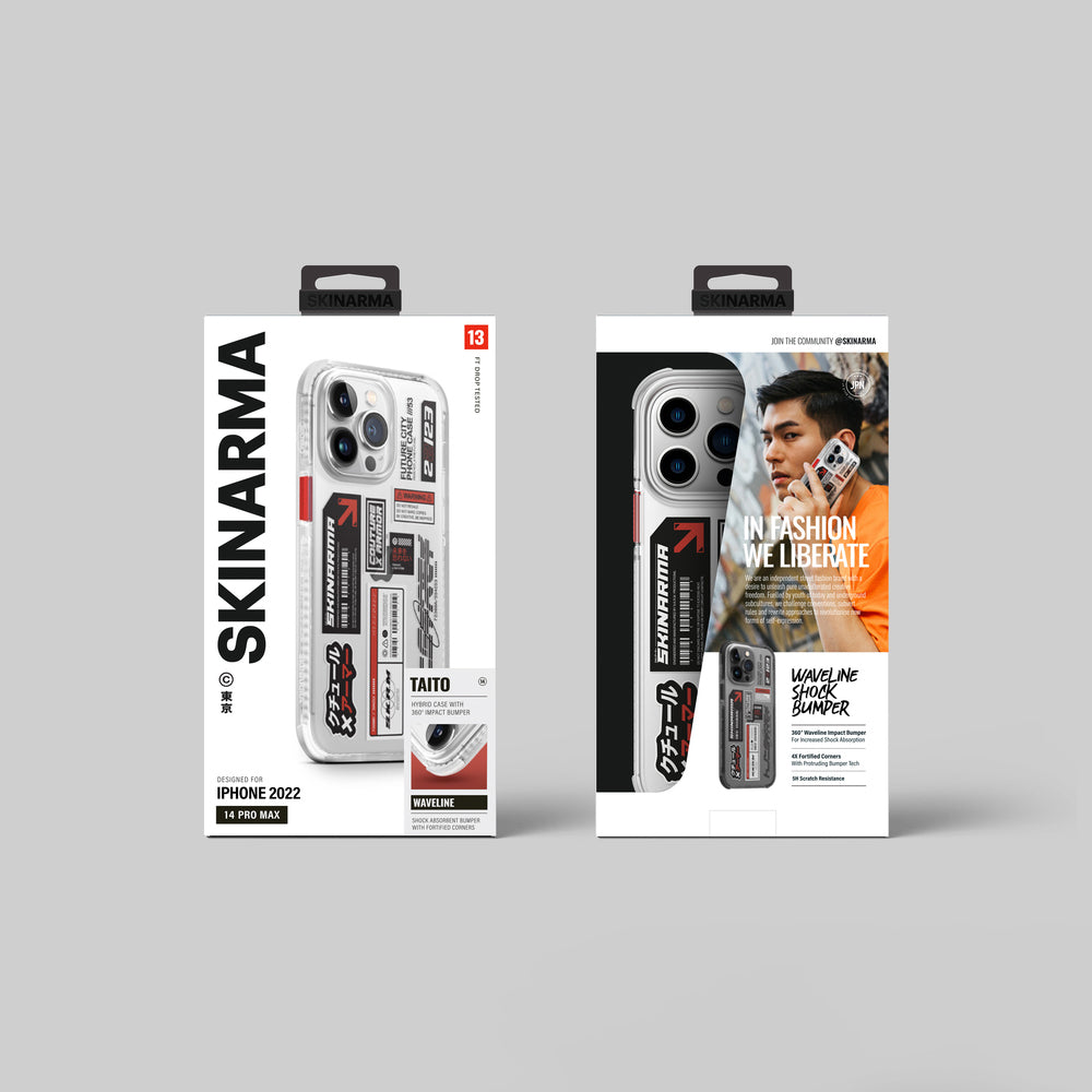 iPhone 14 Pro Kılıf SkinArma Şeffaf Desenli Airbag Tasarımlı Taito Kılıf Renksiz