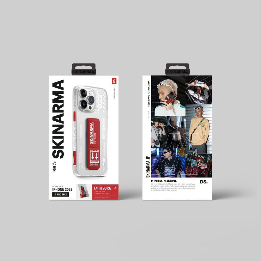 iPhone 14 Pro Kılıf SkinArma Standlı Şeffaf Tasarımlı Taihi Sora Kılıf Kırmızı