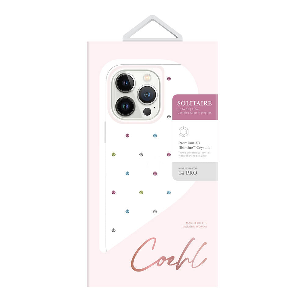 iPhone 14 Pro Kılıf Tektaş Desenli Coehl Solitaire Kılıf Renksiz