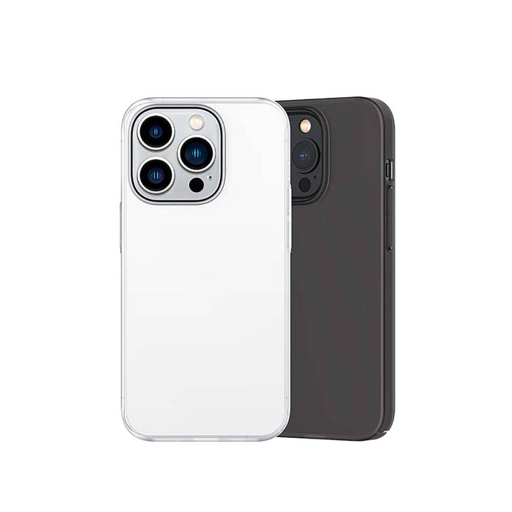 iPhone 14 Pro Kılıf Ultra İnce Mat PC Arka Yüzey Recci Elite Serisi Kılıf Gri